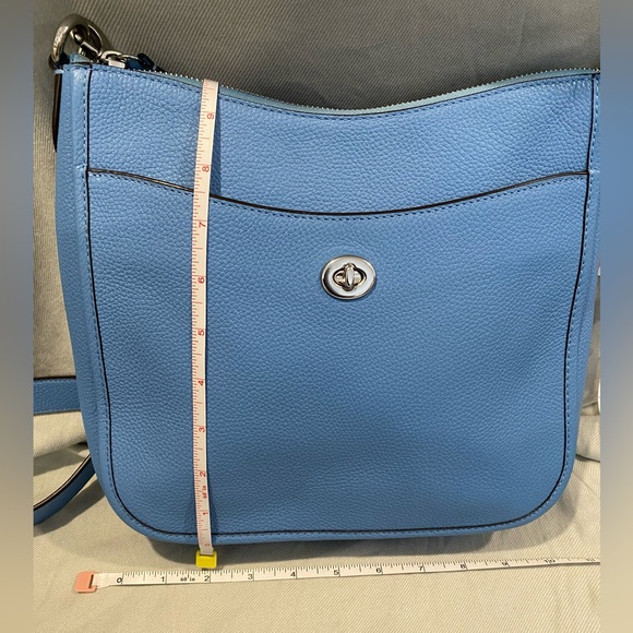 Coach Chaise Pebbled Blue Crossbody Bag - Picture 11 of 11
